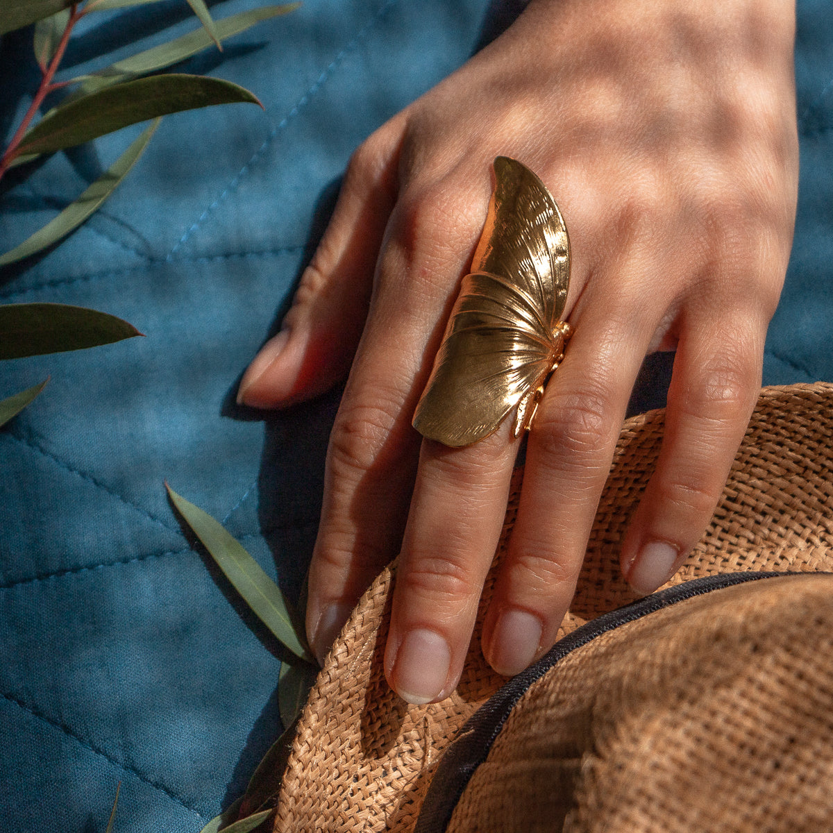 Faro Gold Butterfly Ring