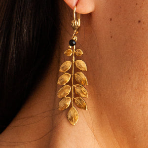 
                  
                    Gold-plated Acacia Leaf earrings
                  
                