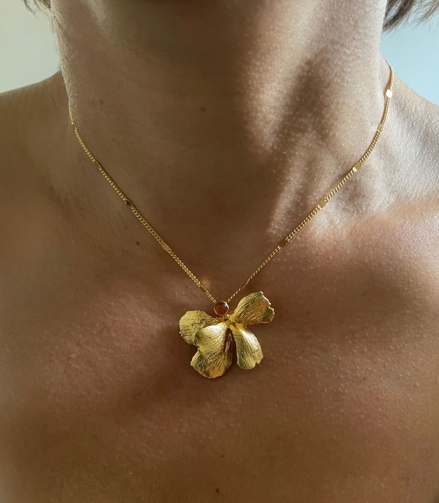 Collier Dorée Pansy Cornaline