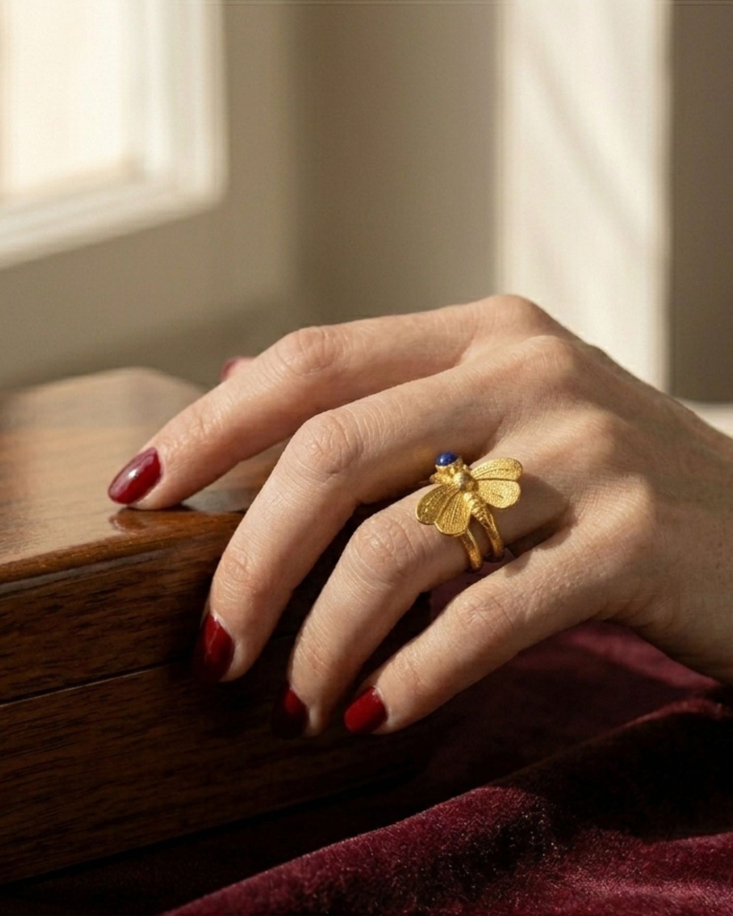 Bague Dorée Isana Papillon Lapis