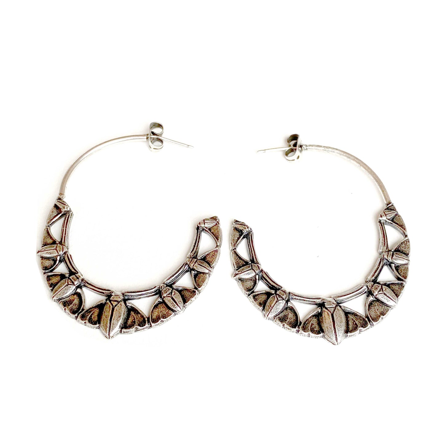 Boucles d'oreilles créoles Indi argentées