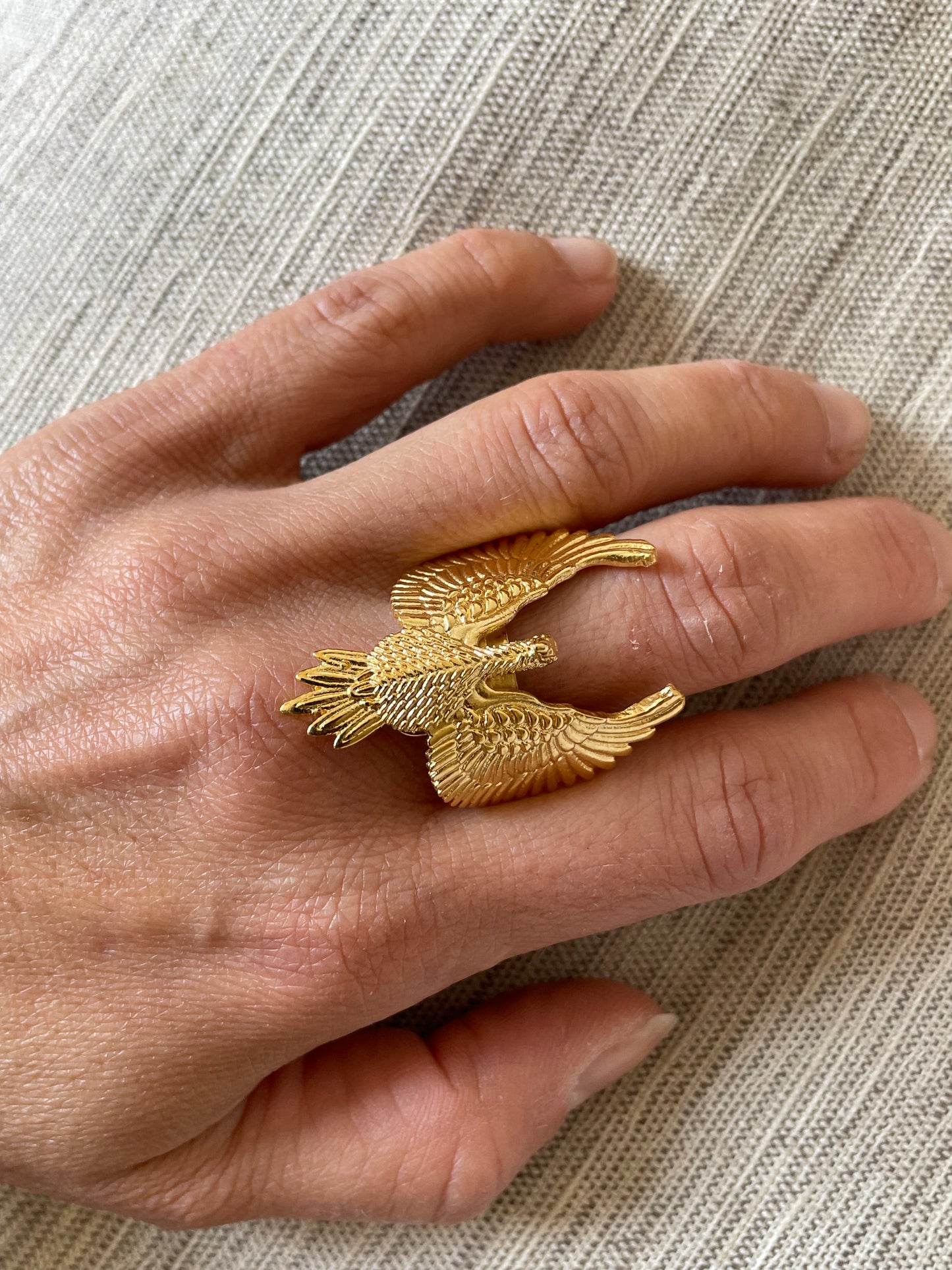 Golden eagle ring Lotta Djossou Paris