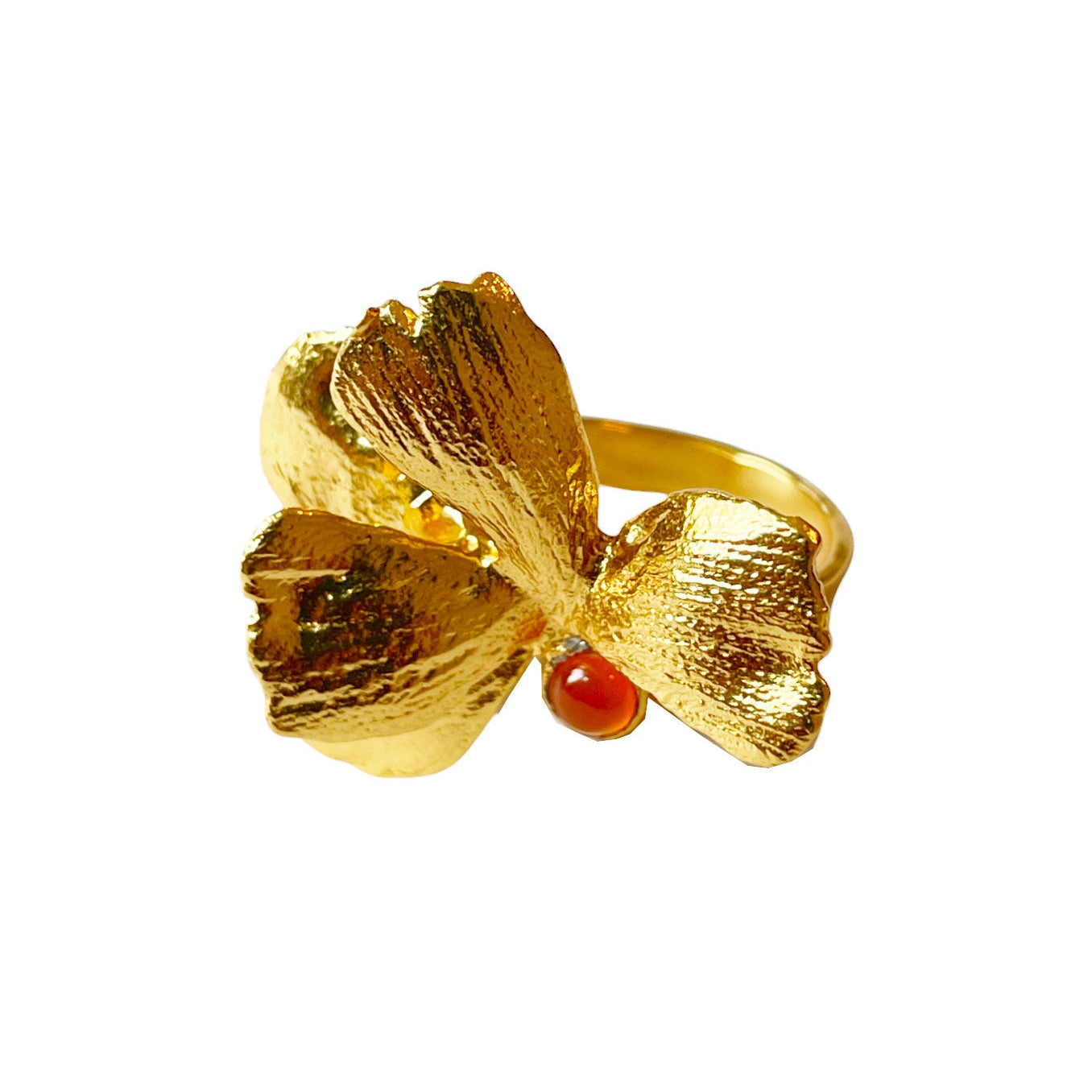 Bague Dorée Pansy Cornaline