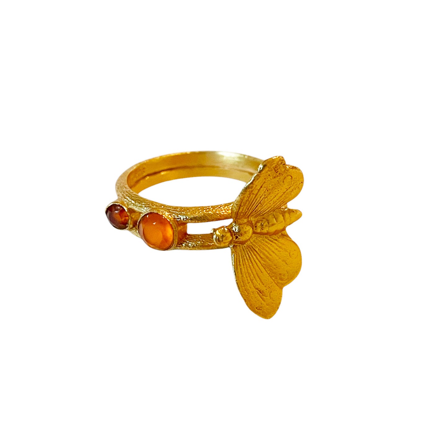 Bague Dorée Isana Papillon Cornaline