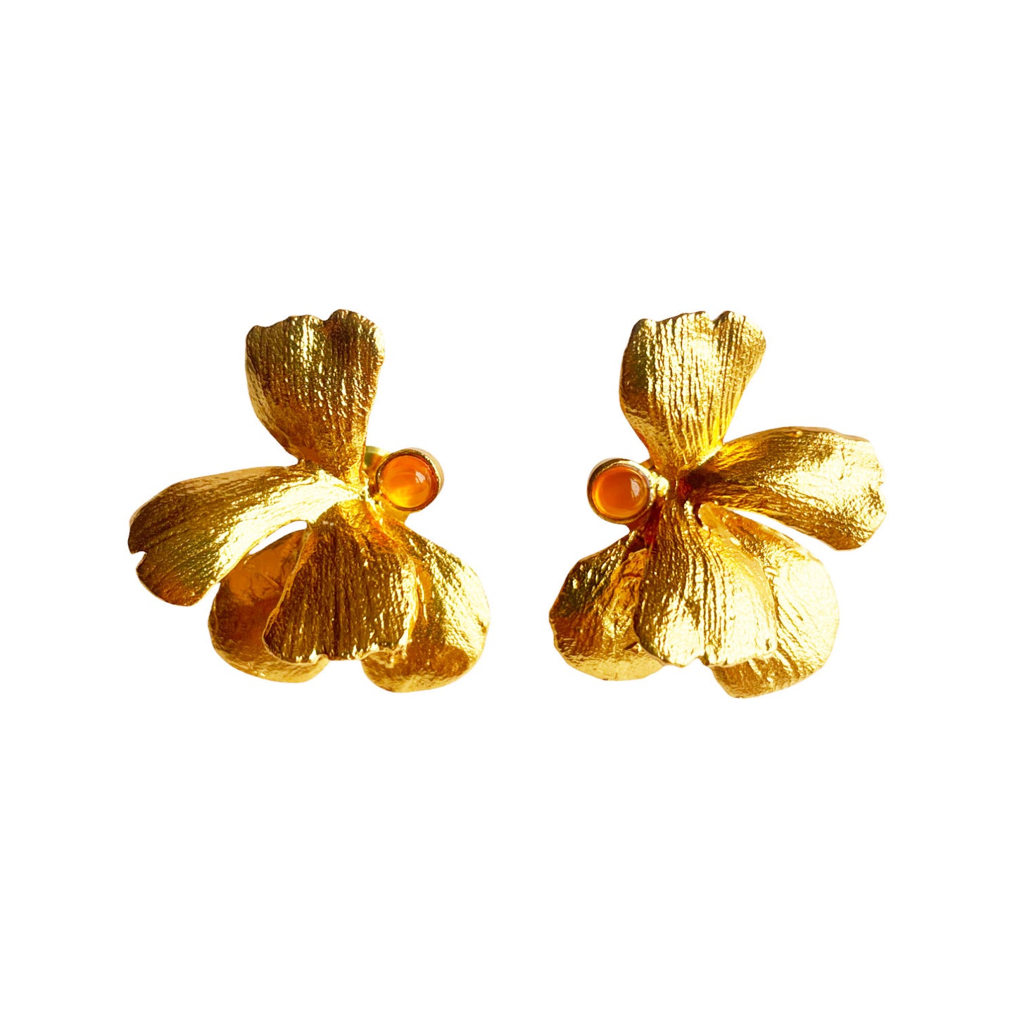 Boucles d'oreilles Dorées Pansy Cornaline