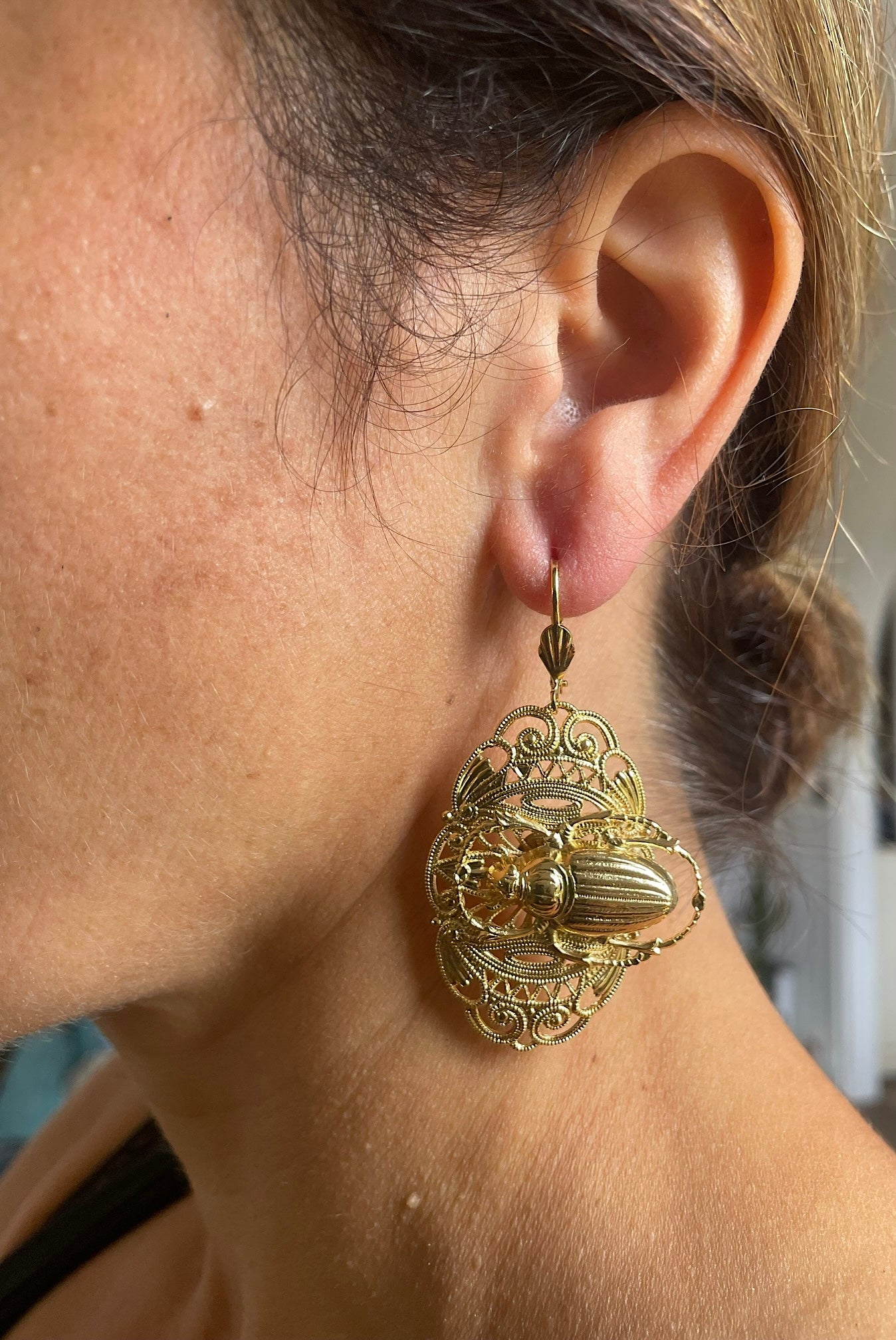 Boucles d'oreilles Dorées Fiona Sca Antique