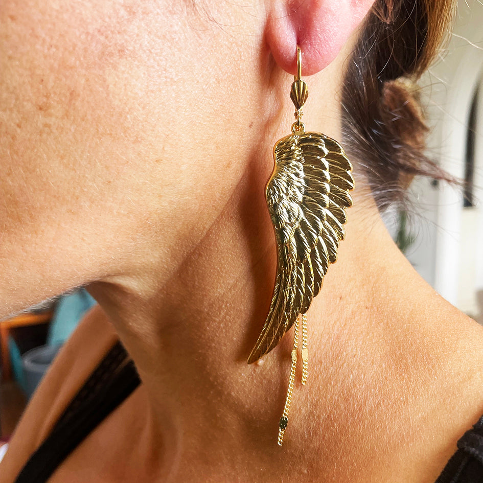 Boucles d'oreilles Aile Dorées