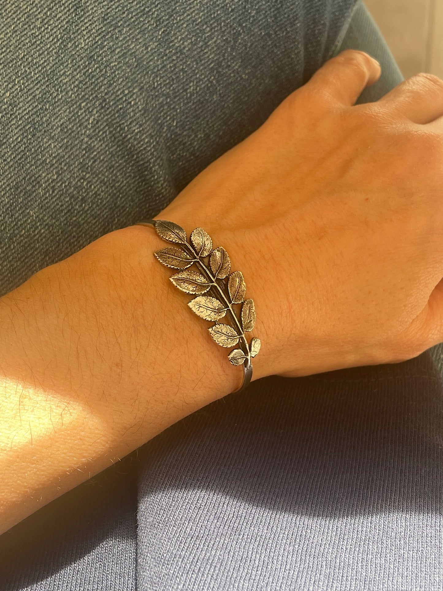 Bracelet Feuille d'Acacia Argenté