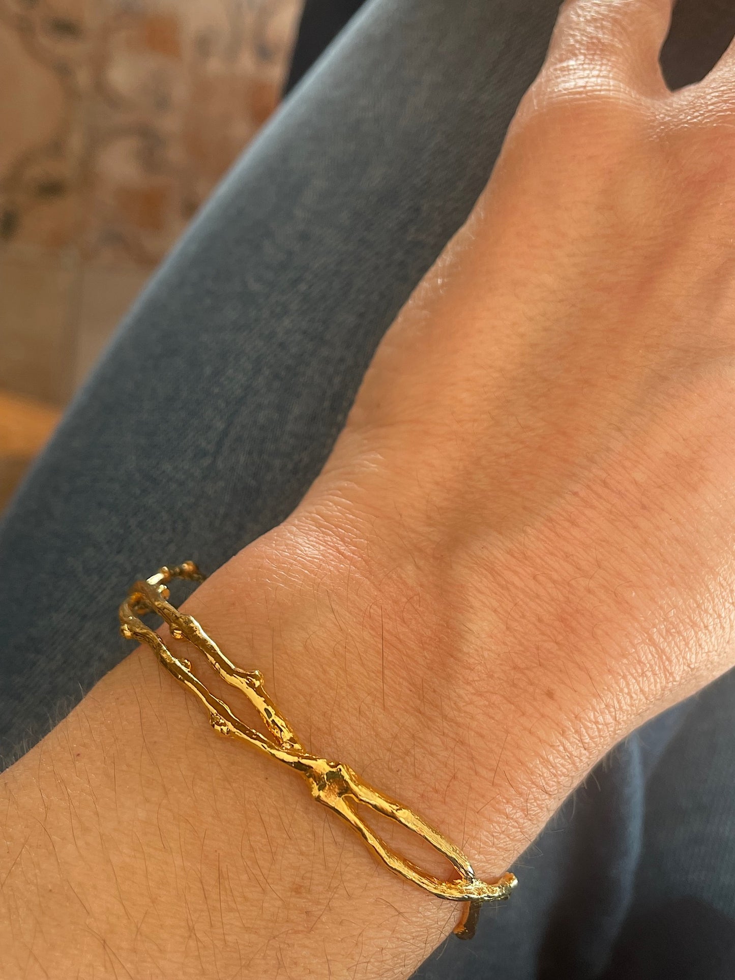 Bracelet double branche doré