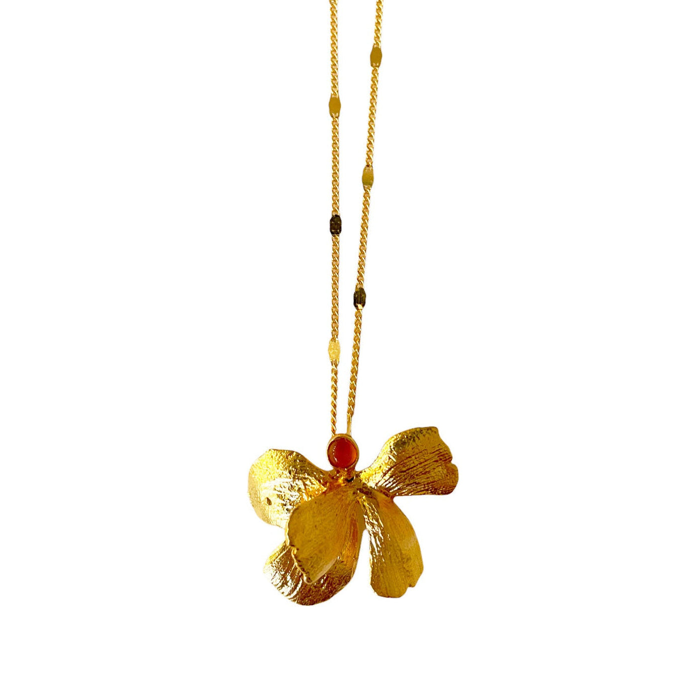 Collier Dorée Pansy Cornaline