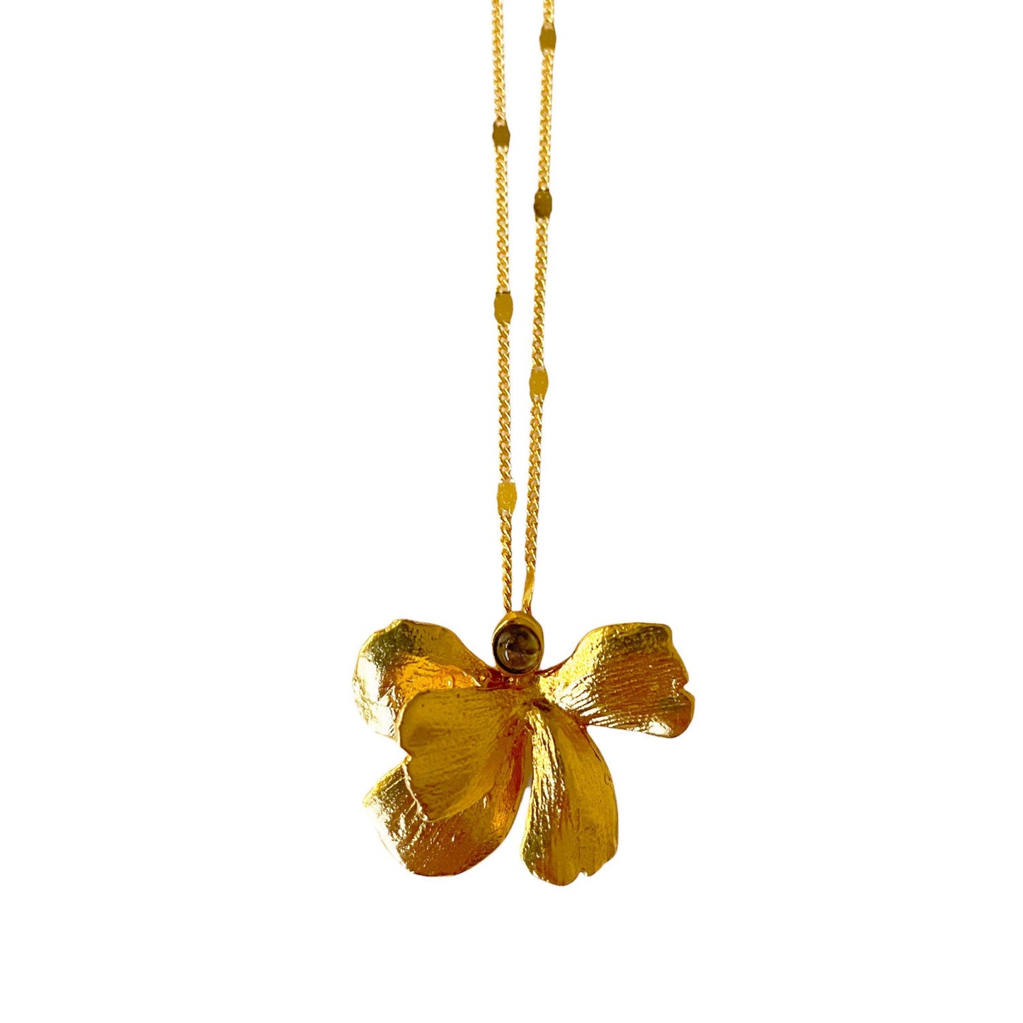 Collier Dorée Pansy Labradorite