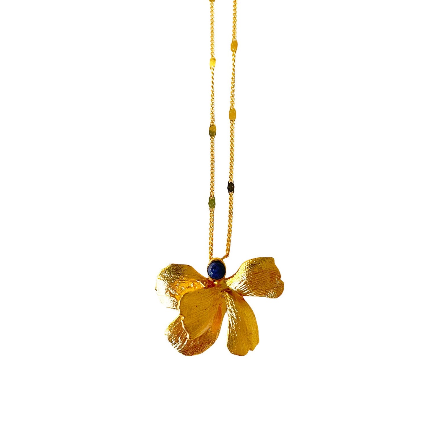 Collier Dorée Pansy Lapis