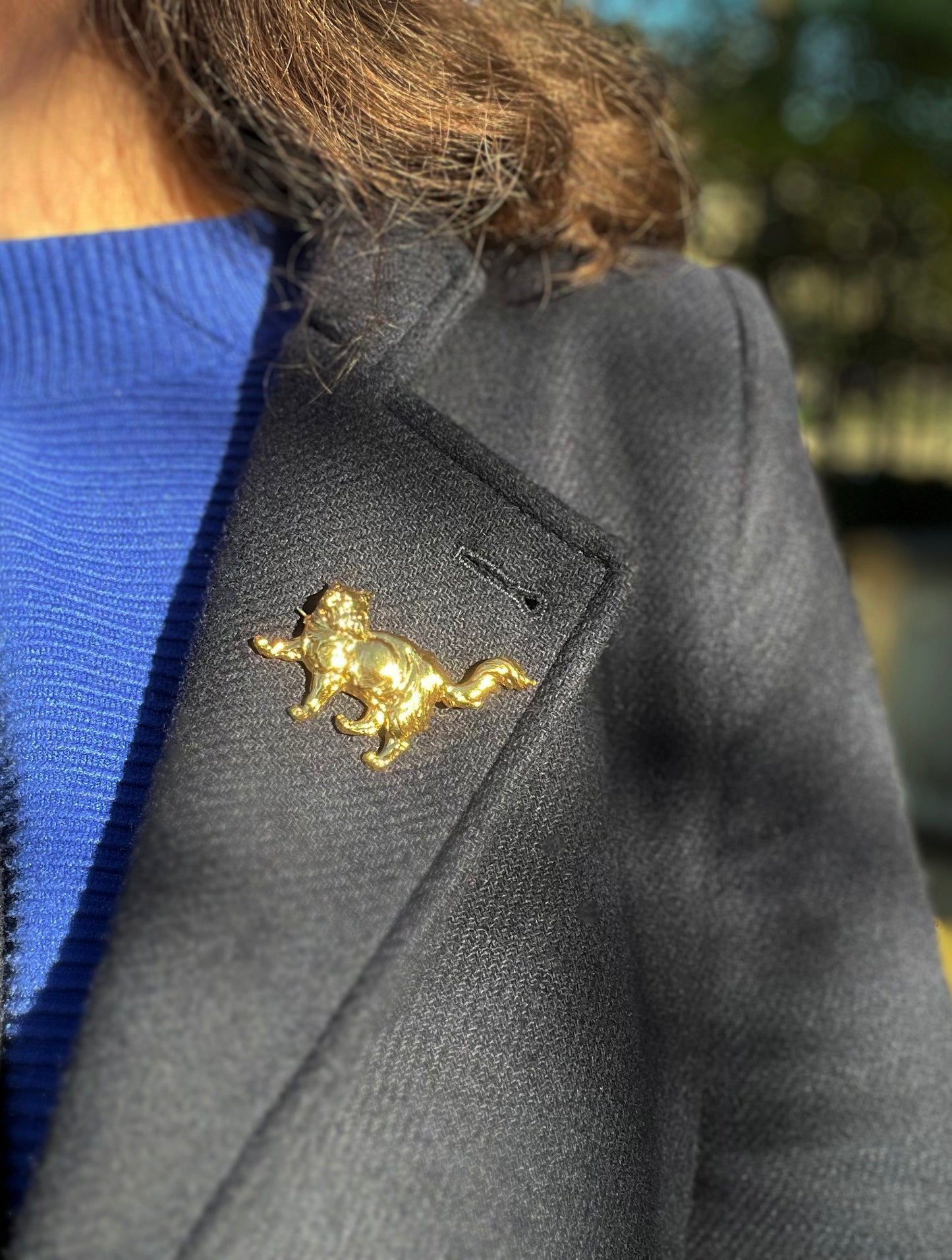 Jean Cocteau Broche Chat Vintage En Métal Doré Jean Cocteau Broche Chat Vintage En Métal Doré