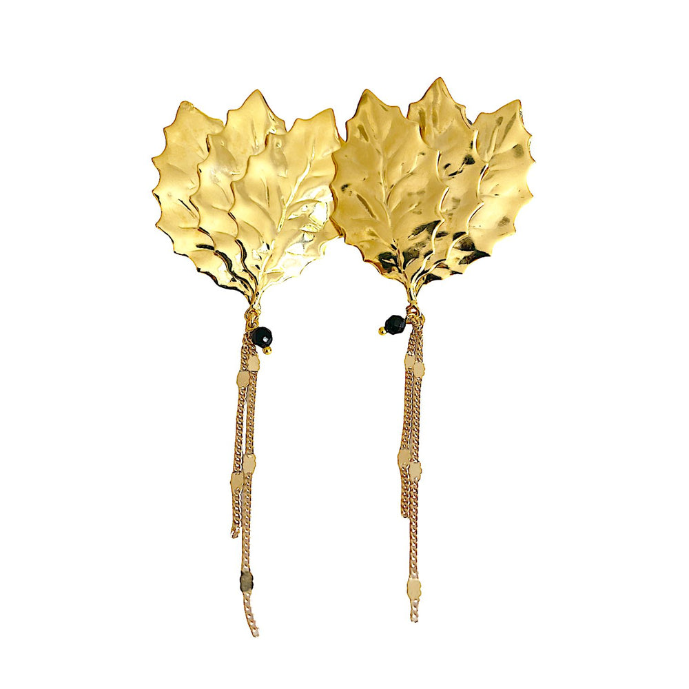 Boucles d'oreilles Austine Feuilles Dorées