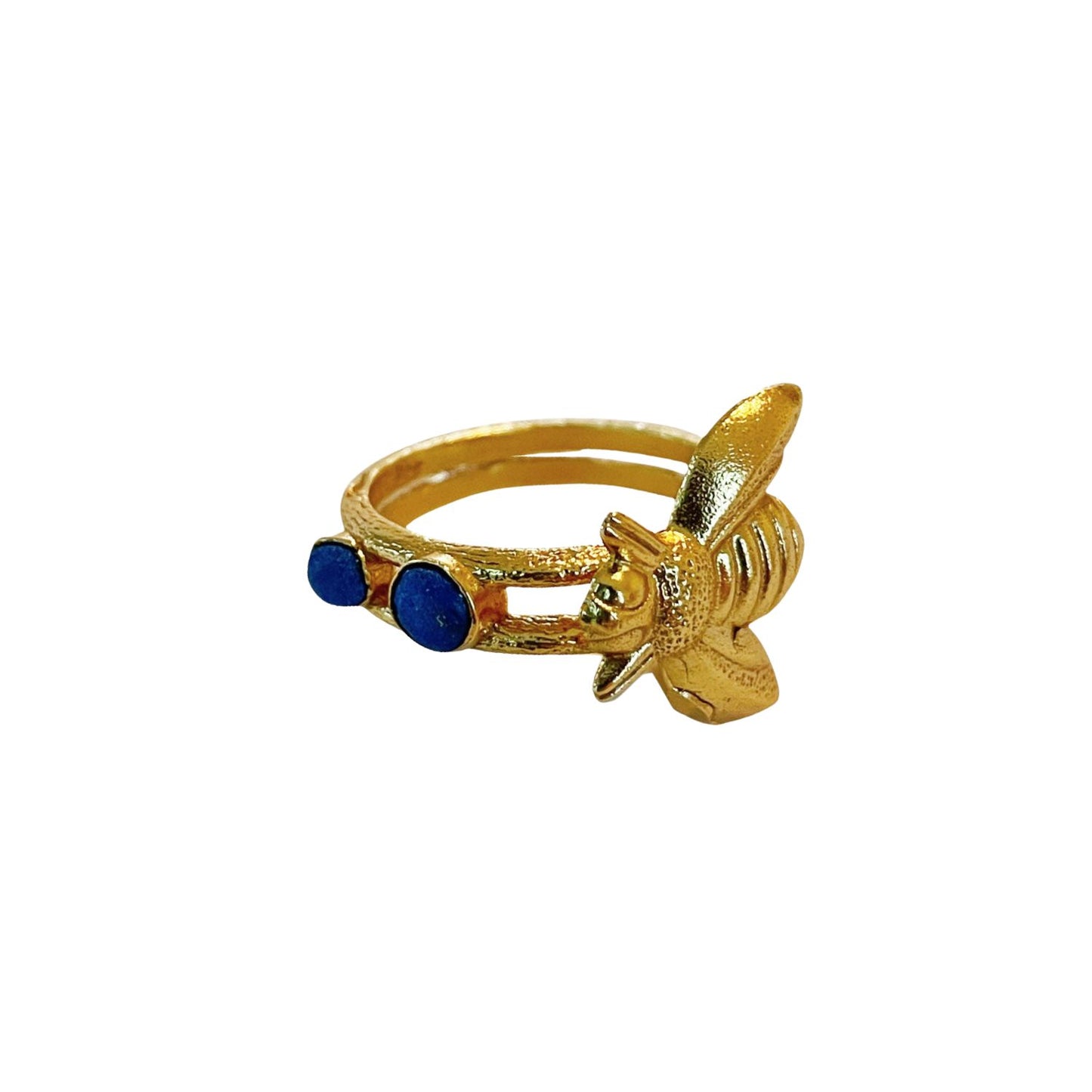 Bague Dorée Isana Abeille Lapis Lazuli