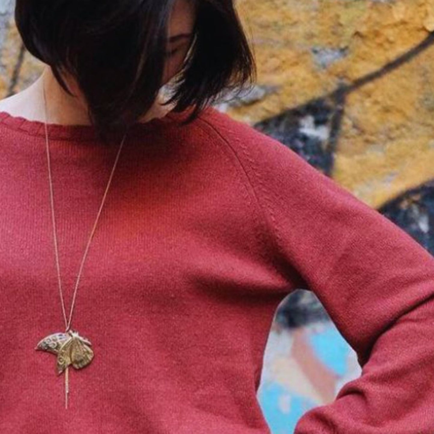 Sautoir Papillon Doré