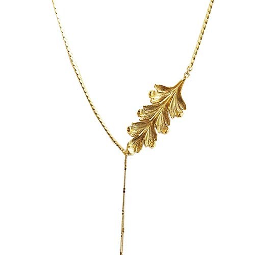 Collier Feuille de Chêne Doré