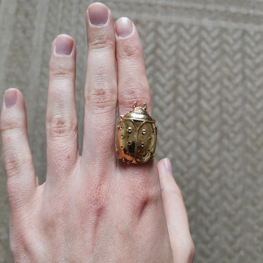 
                  
                    Gold ladybird shaped ring
                  
                