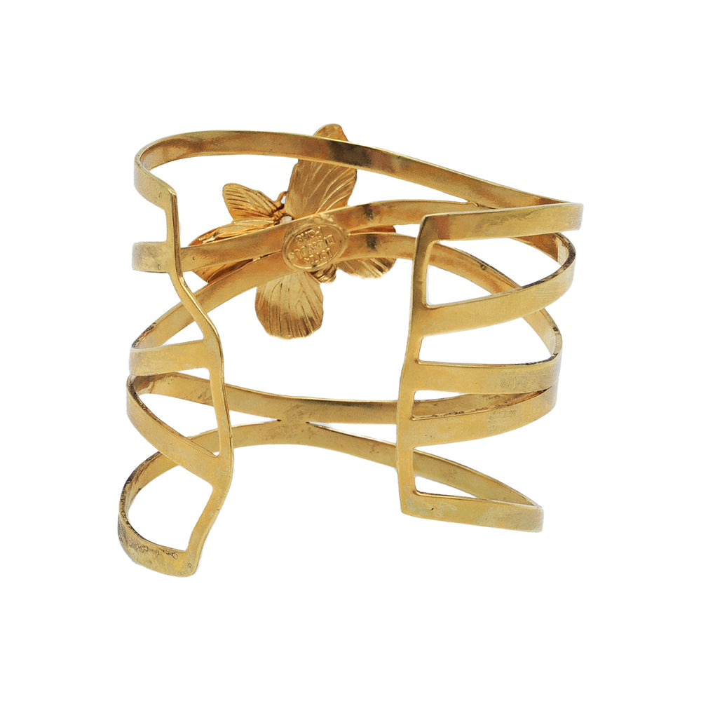 Bracelet Femme Or 18 Carats Sali Gold Paris - Cordon Noir Tressé Avec Papillon En Or Jaune, 0.26 Gr