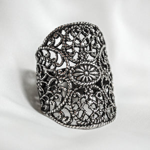 
                  
                    Silver lace motif ring from Lotta Djossou
                  
                